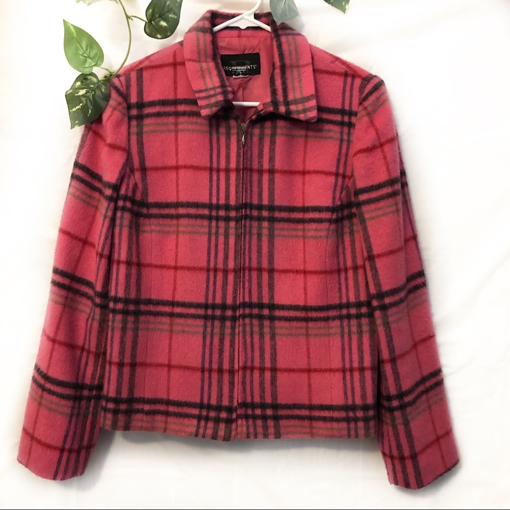 Requirements Pink Plaid Blazer